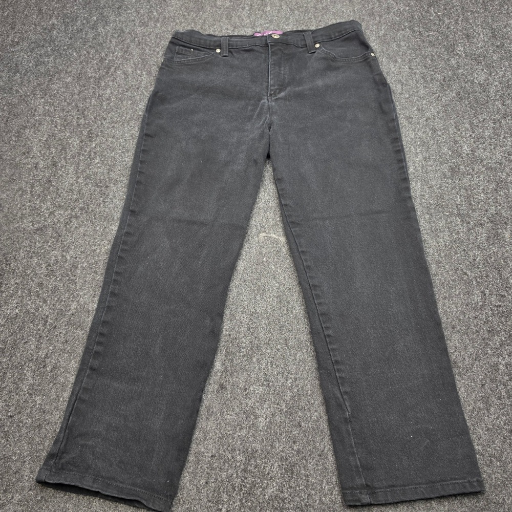 Gloria Vanderbilt Amanda Jeans Women 12P Black Tapered Leg High Rise Stretch